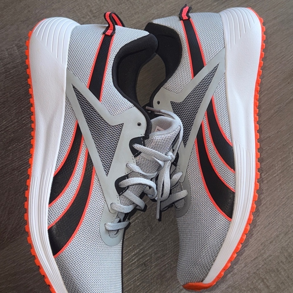 Reebok Lite Plus 3 Gray Black and orange Athletic Running Shoes New*
